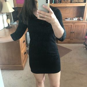 Black 3/4 sleeve cotton dress